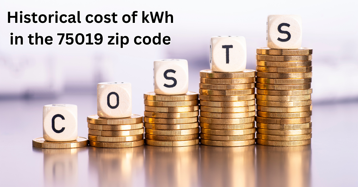 historical cost of kWh in the 75019 zip code